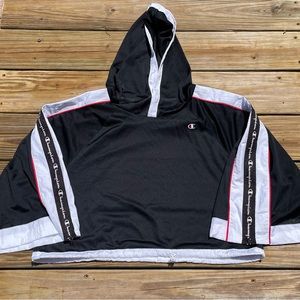 Champion Black Mesh Hooded Top Authentic Athletic Apparel